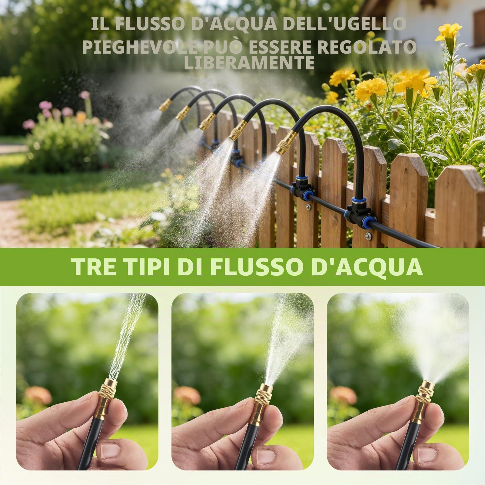 Kit Di Irrigazione A Goccia Automatica 30M,Irrigazione Completa A 360°,Regolazione Precisa Della Nebulizzazione Dell'Acqua,Sistema Di Irrigazione Per Giardino,Serra,Giardino Con Balcone | Irrigazione a 360°, regolazione precisa della nebbia d'acqua, facil