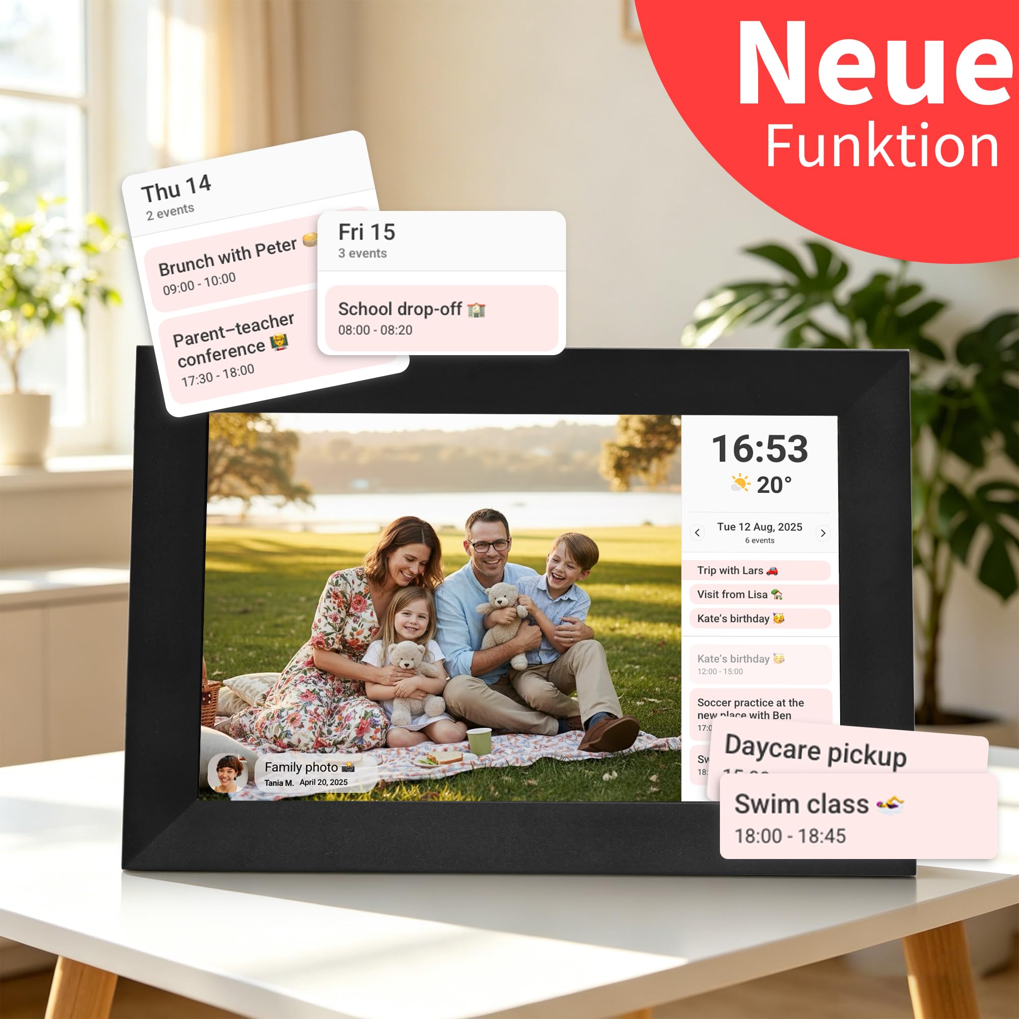 Veidoo Frameo 10.1 Zoll 32GB WiFi Digitaler Bilderrahmen 1280x800 HD IPS Touchscreen