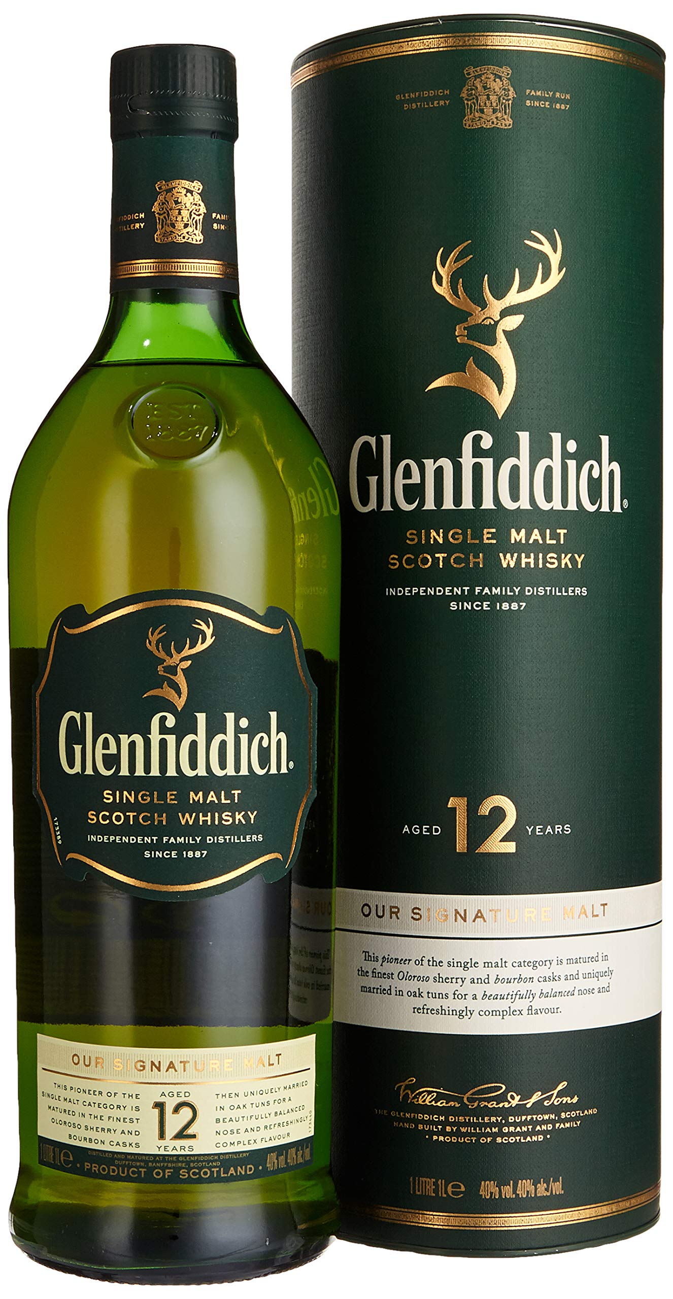 Glenfiddich 12 Jahre Single Malt Whisky (1 x 1 l)