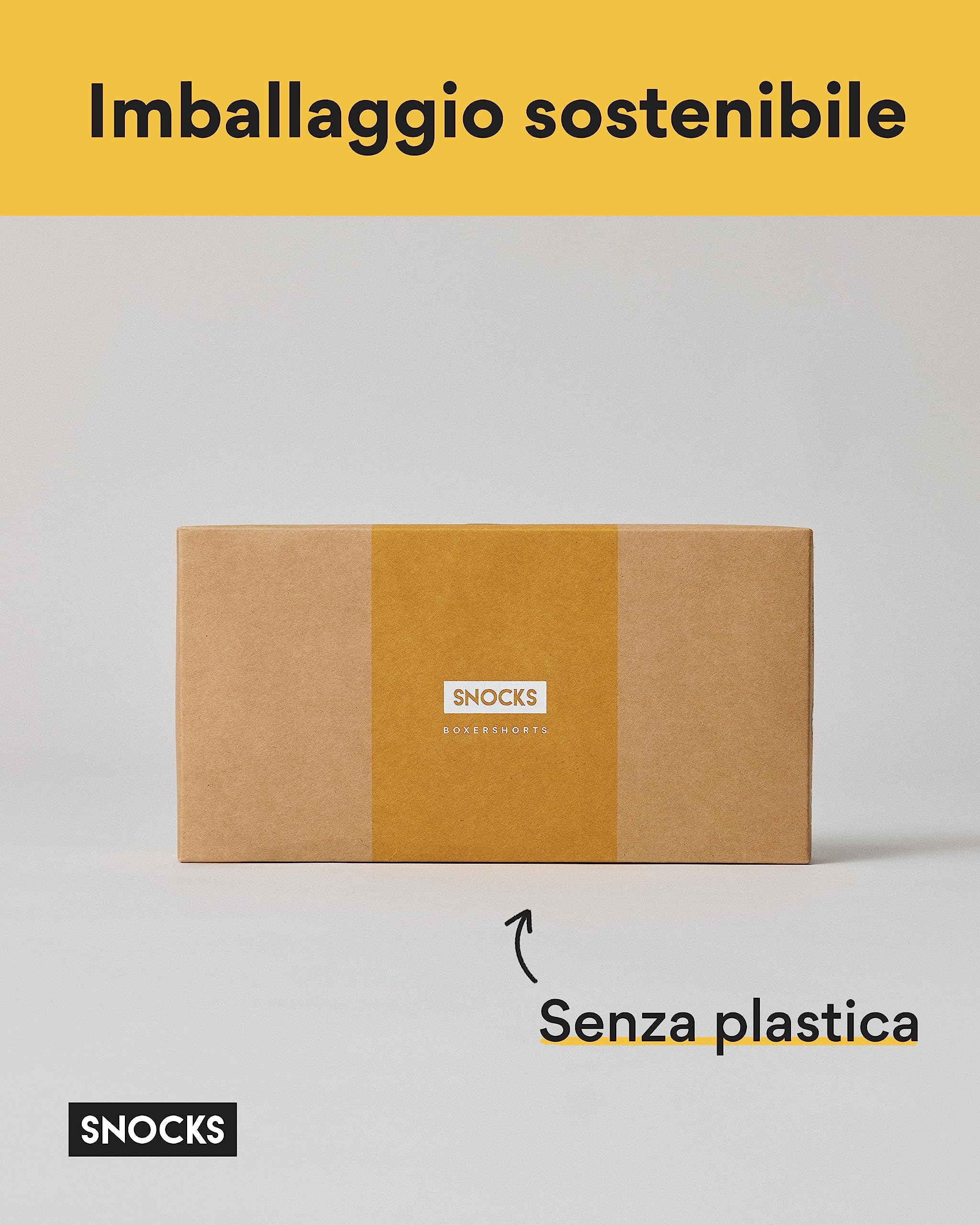 Snocks Pacco 6 Boxer Uomo Cotone Bio Elasticizzato - Mutande Uomo Senza Etichette Irritanti - Boxer Pack Taglia S-4XL