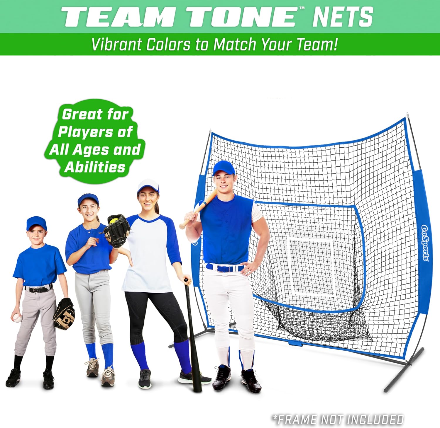 GoSports Replacement 7 x 7 ft Baseball Net - NET ONLY - Frame NOT Included - Choose Your Color
