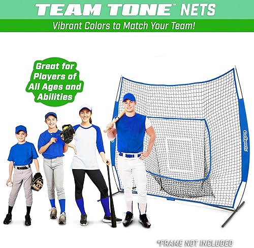 Miniatura 6 de GoSports Red de béisbol de repuesto de 7 x 7 pies, solo red, marco no incluido, elige tu color