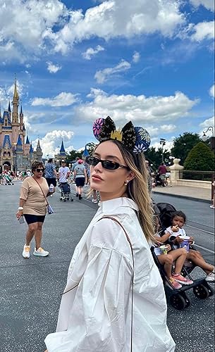 Miniatura 2 de WOVOWOVO Diademas de orejas de ratón para mujeres y niñas, con lazo brillante, para Navidad, Año Nuevo, cosplay, disfraz de princesa, decoración de