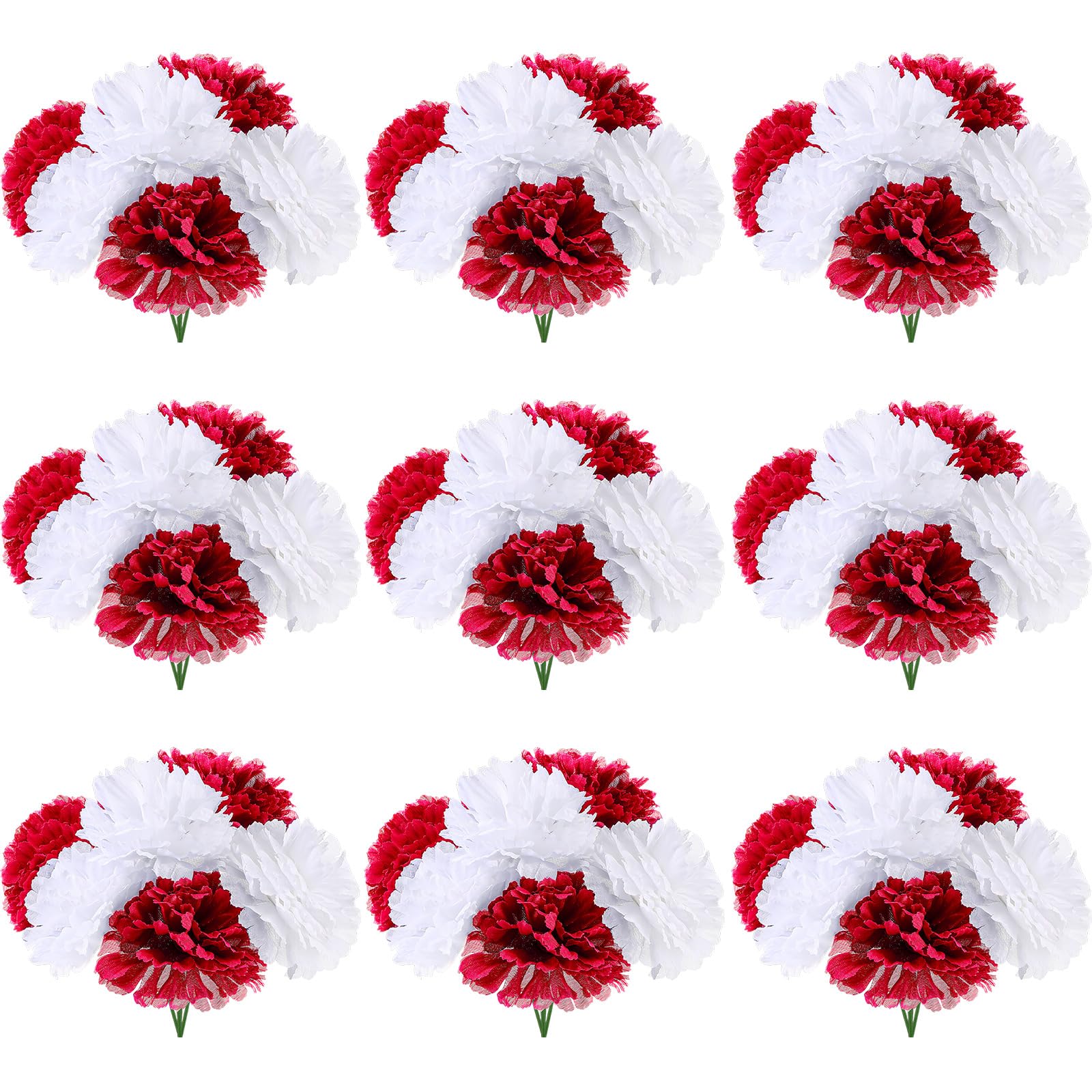 Tigeen 120 Pcs Silk Carnations Flower Artificial Fake Carnations