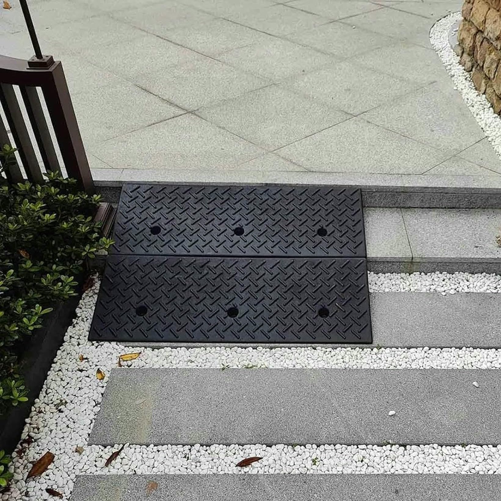 Rampa del Borderero De Goma, 100 × 25 × 5 Cm Rampa De Silla De Ruedas, Rampas De Paso De Puerta Pesadas, Rampas De Umbral Antideslizantes para La Acera del Garaje