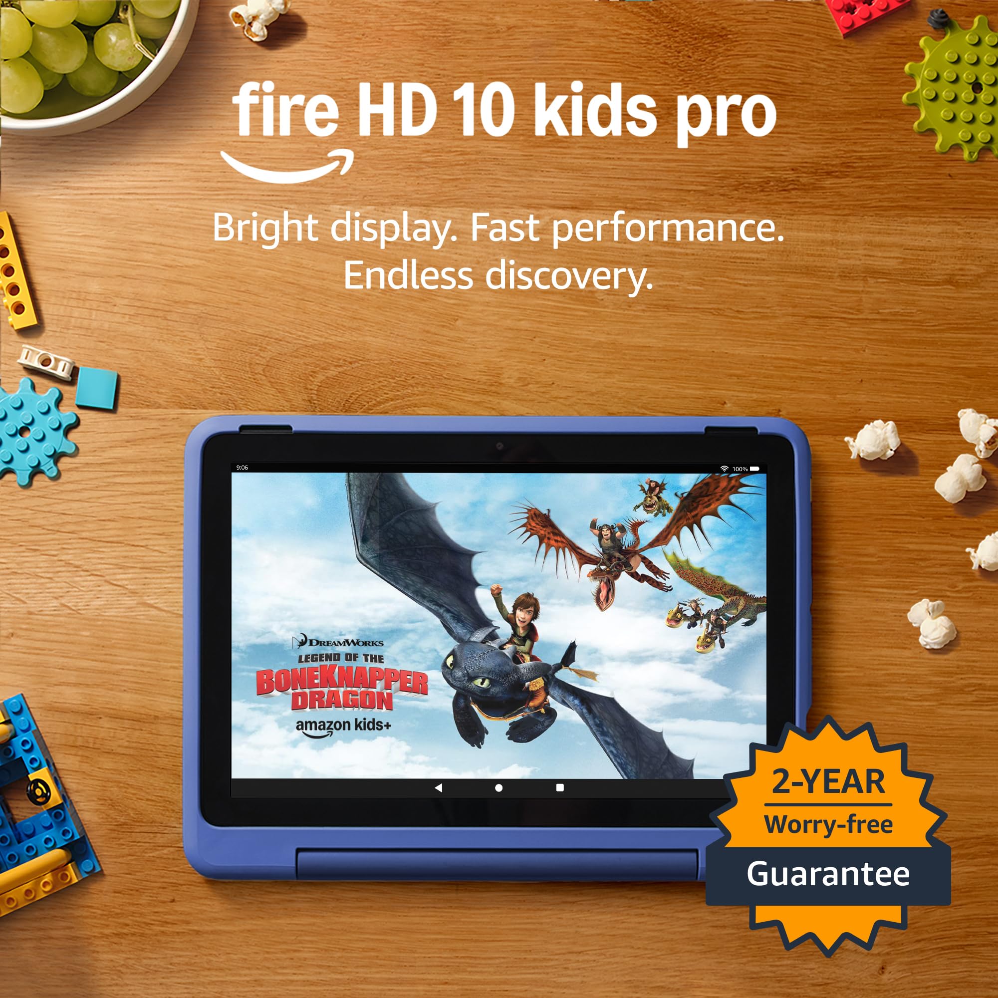 Amazon Fire HD 10 Kids Pro tablet (newest gen)| ages 6–12, long battery life, includes ads-free books, games, apps and videos that children love, 10.1" brilliant screen, parental controls, 32GB