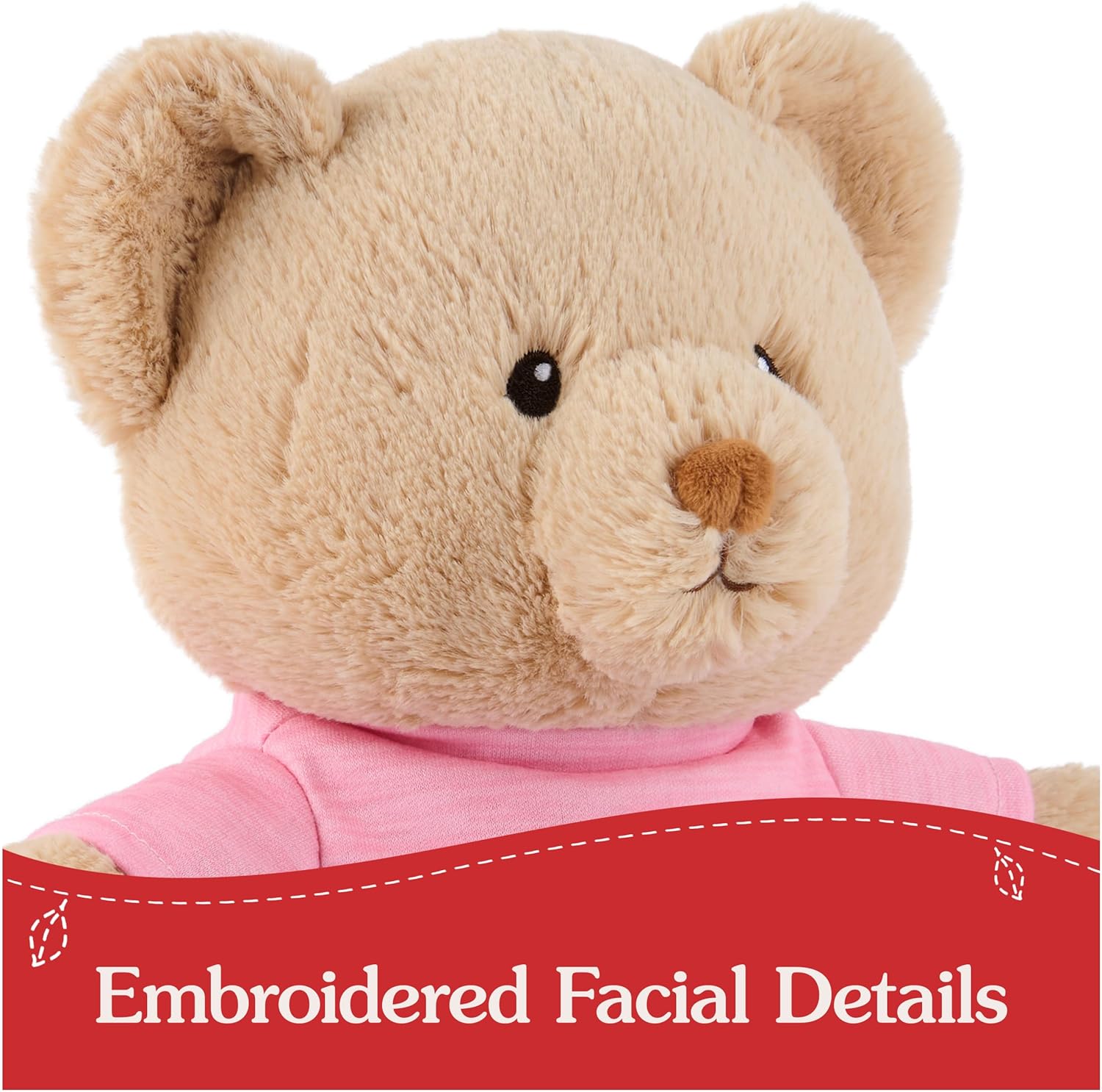 GUND “I'm The Big Sister” Sustainable Message Bear with Pink T-Shirt, Teddy Bear Made from 100% Recycled Materials for Ages 1 and Up, Tan, 12”