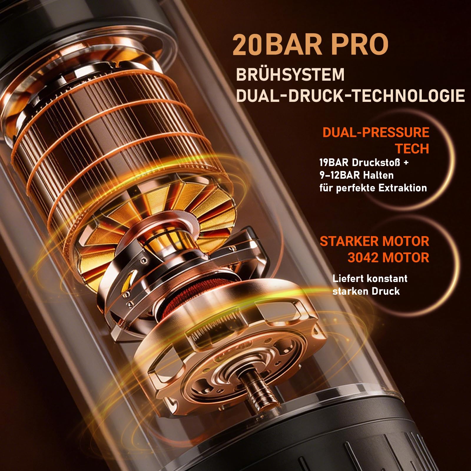 Tragbare Espressomaschine mit 20 Bar Selbstheizende
