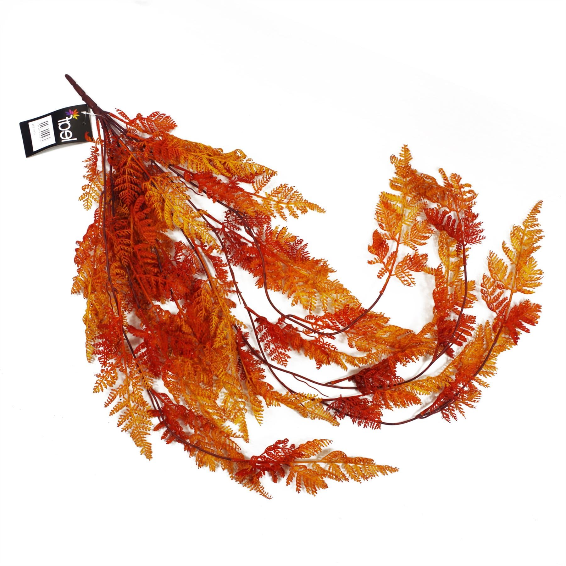 Leaf 100cm Artificial Hanging Maidenhair Fern Plant Autumn Orange