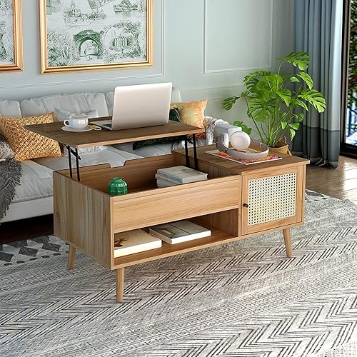 Mesa auxiliar con compartimento oculto, gran espacio de almacenamiento y estante de almacenamiento ajustable, mesa de comedor para el hogar, sala de