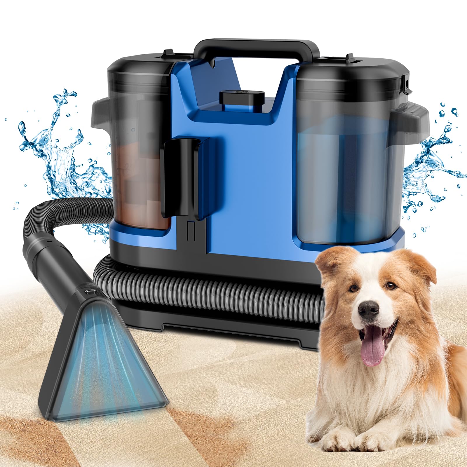 Vaconly Carpet Cleaner Machine-18Kpa, Multi-Purpose Portable Carpet Spot and Upholstery Cleaner, 450W Powerful Suction Deep Couch Cleaner Machine with Handle for Pet Stains, Sofa, Car Seat, Furniture