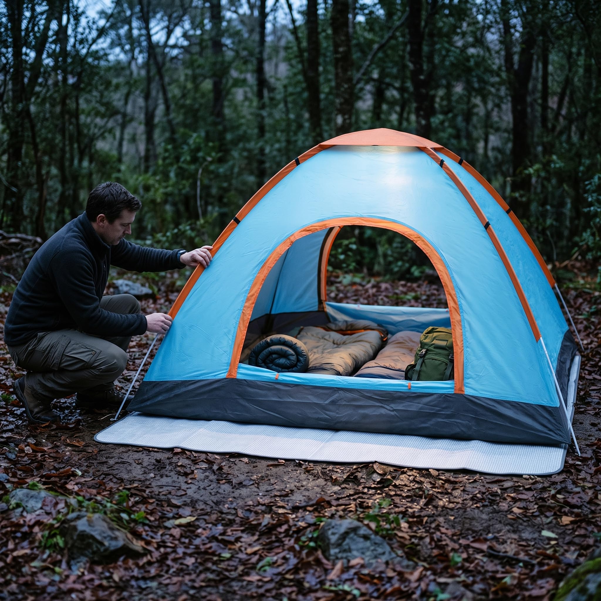 Tienda Campaña Instantánea Automática para Camping Familiar, Impermeable con Mosquitera