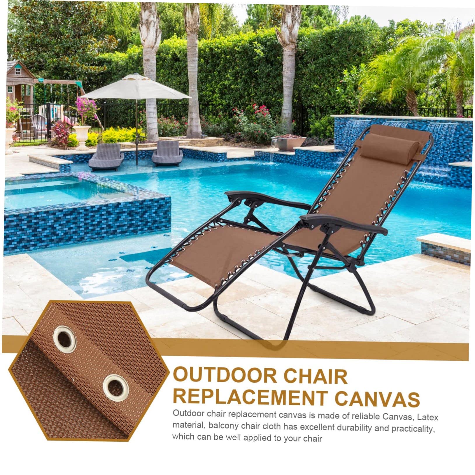 Toile De Remplacement Pour Chaise Longue Pliable - 160x43cm - Tissu Solide Pour Jardin, Camping & Plage