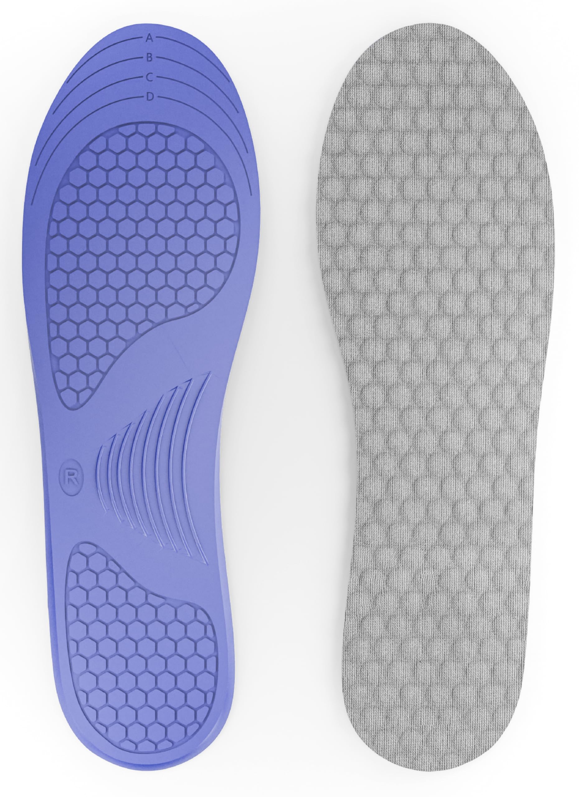 FOVERA Diabetic Gel Shoe Insole - Comfort & Support for Diabetic Foot Care | Cushioned Orthotic Inserts | Soft, Therapeutic Shoe pads for Foot Support (Male, Pack of 1)