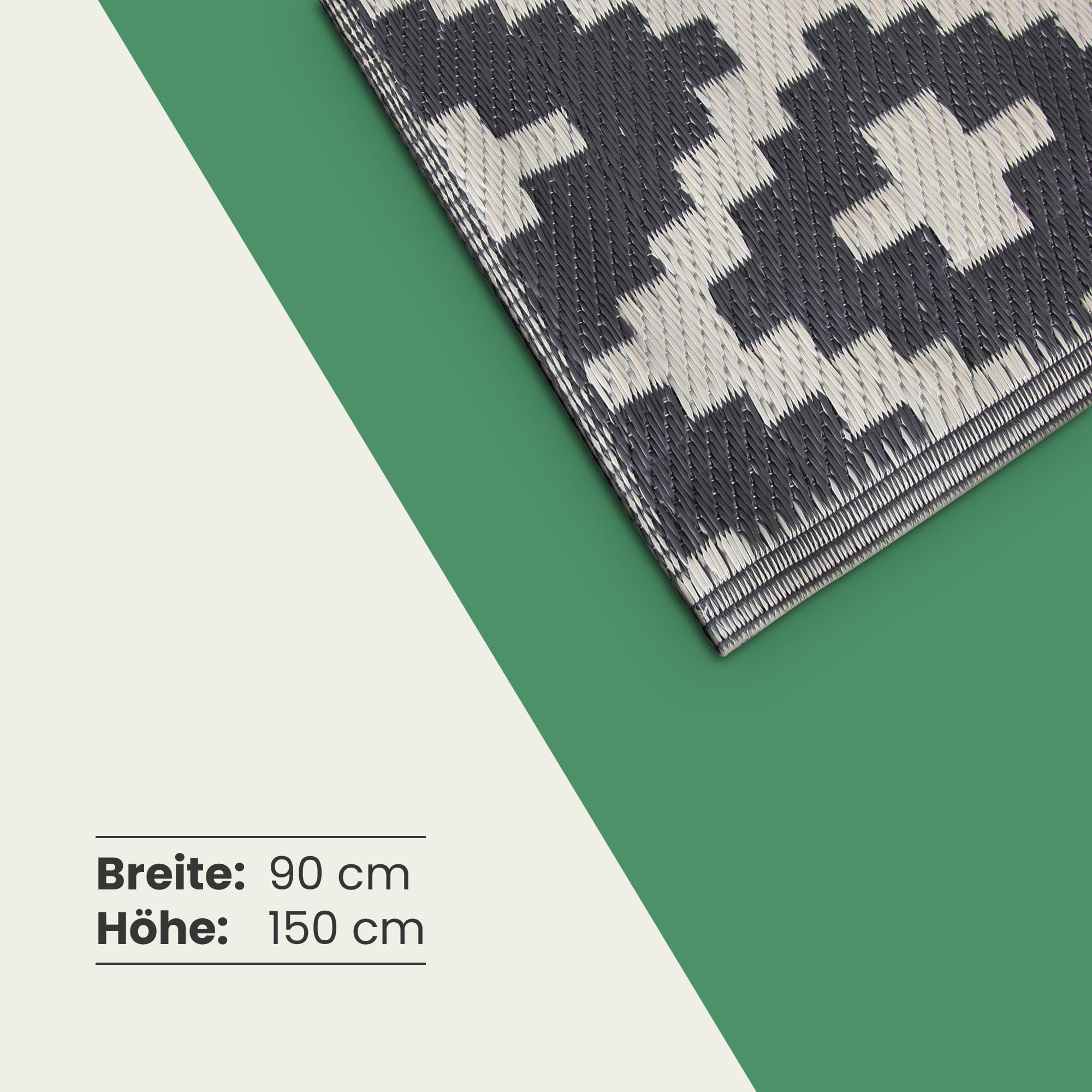 Bestlivings Outdoor Teppich Wetterfest und UV-Beständig (90x150cm / Ethno) Teppich aus Kunststoff für Garten, Balkon, Terrasse - Outdoorteppich