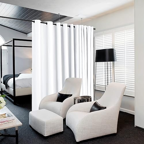 Vista 245 de NICETOWN - Cortina divisora que reduce el ruido para loft, habitación, sótano, hospital, clínica, laboratorio, cubículo, pantalla de privacidad