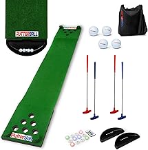 PutterBall Golf Game Set – Includes 2 Extra Putters with Balls, 2 Ball Catch Trays, Carrying Bag and 12 LED Light Rings – Fun Indoor Outdoor Putting Game for Adults Family Backyard or Party Night