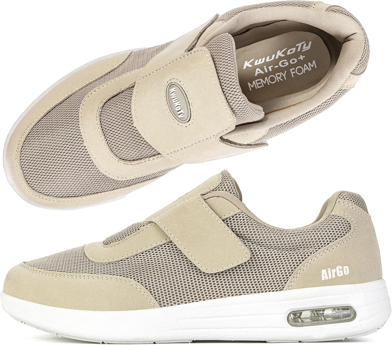 Orthopedic Shoes for Women, Wide Width Diabetic Walking Shoes with Air Cushion & Arch Support for Plantar Fasciitis | Size 6.5-11.5