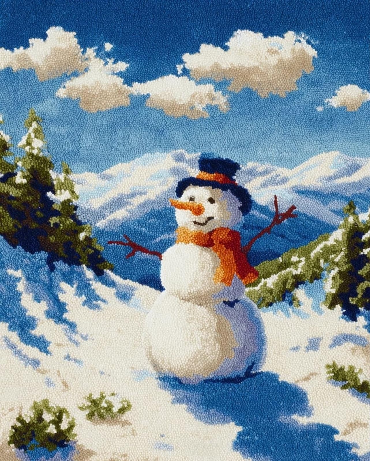 Wallphantom Snowman Diy Craft Latch Hook Rug Kits,