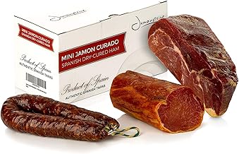 Prosciutto Serrano Spagnolo Stagionato e Disossato 1 Kg + Lomo (Lonza) Duroc Natural 250 gr + Salsiccia Salchichón 200 gr - Jamon Serrano Crudo Jamonprive