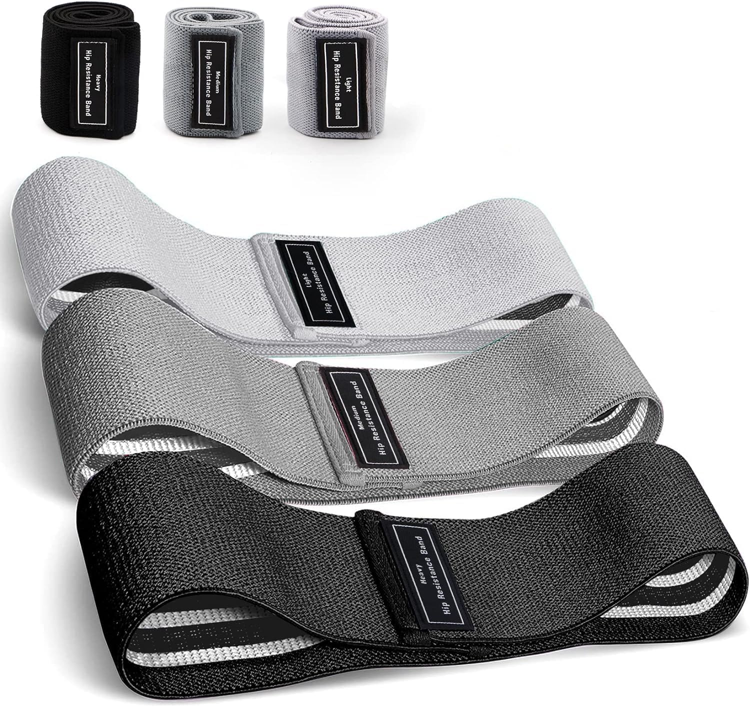 Resistance Bands Set For Legs & Glutes - 8 Piece Fabric Non-Slip Exercise Bands With Ankle Straps