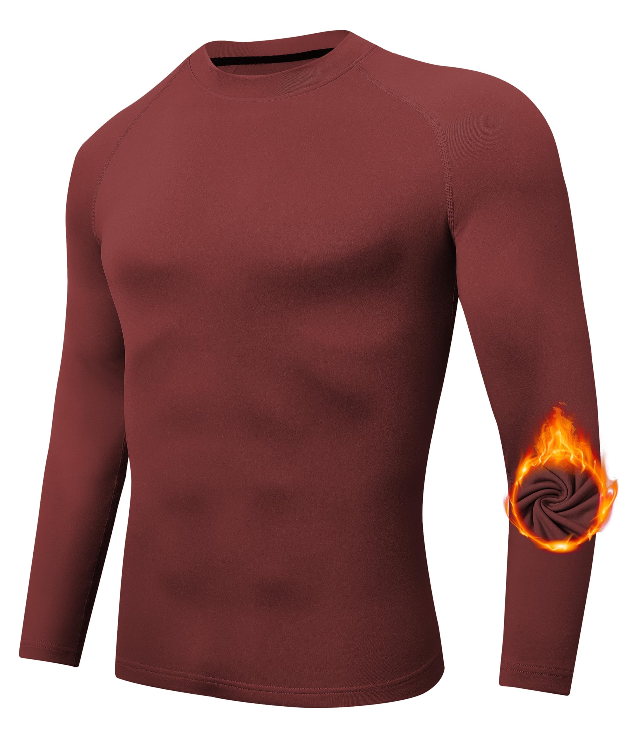 Djtnzdm Maglietta Compressione Uomo Maglia Termica Uomo in Pile Maniche Lunghe Invernale Sportivo Fitness Sci Termico Uomo Top