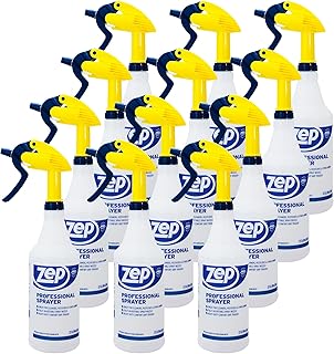 Zep Professional Spray Bottle, 32 oz (Case of 12), 30 Feet Spray with Adjustable Nozzle