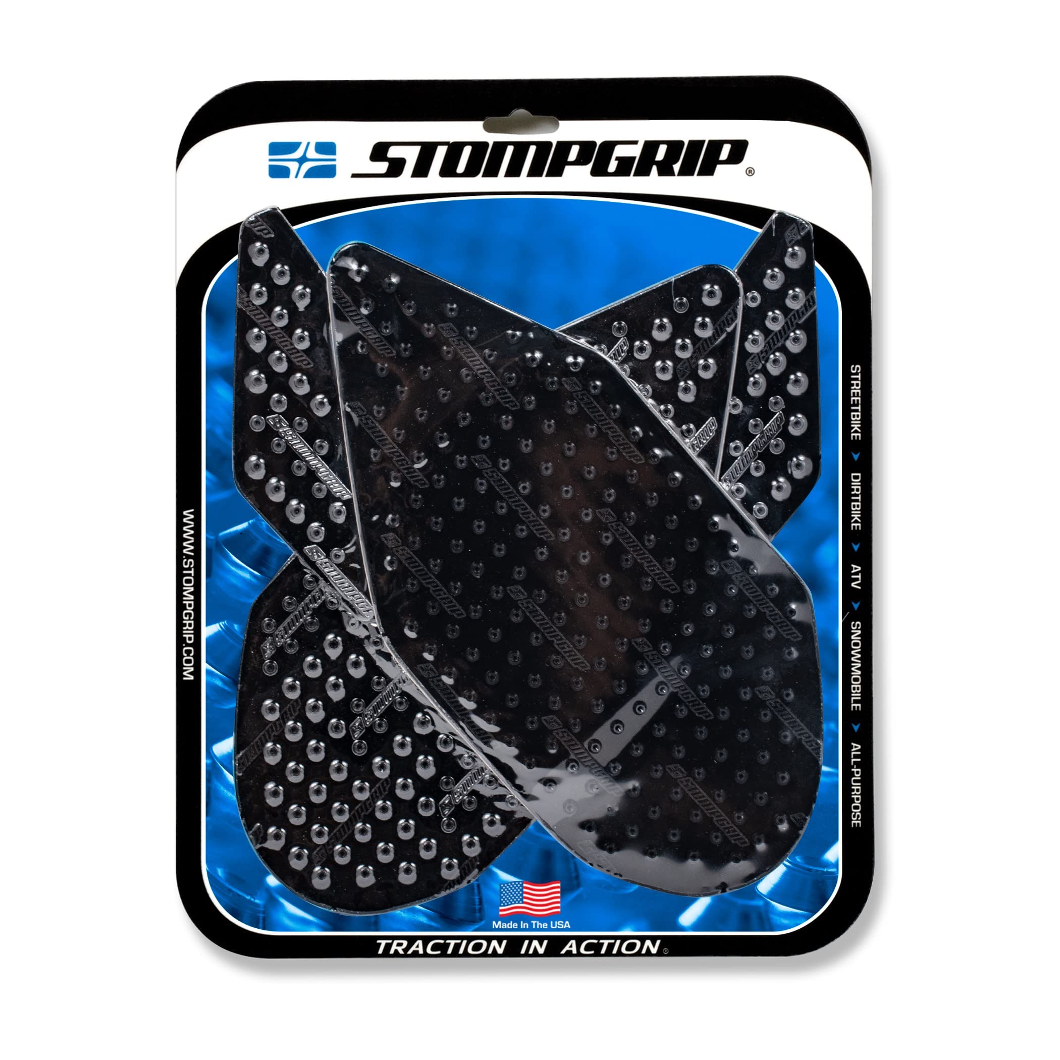 Stompgrip Motorcycle Traction Pads - STREET BIKE TANK GRIPS - VOLCANO - 0053 (Black)