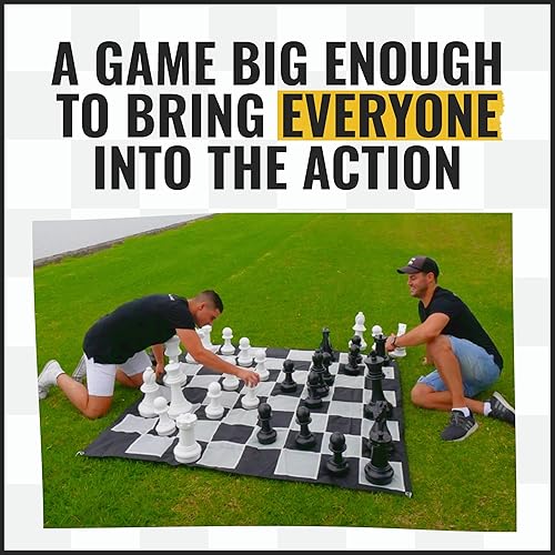 Miniatura 6 de MegaChess Juego de ajedrez gigante con tamaño King de 16 pulgadas de alto, un juego de ajedrez grande para familias que buscan juegos gigantes al