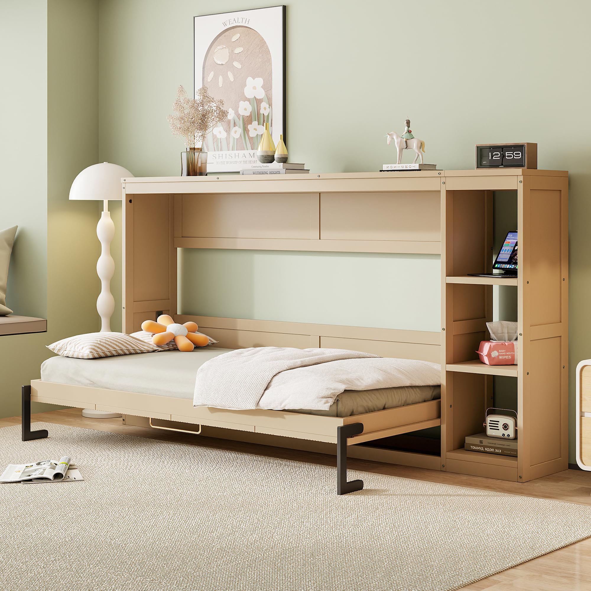 Maliya Breakfast in Bed 7インチレコード Amazon.com: JOUUQZ Twin Size Hideaway Murphy Bed with Bookshelf