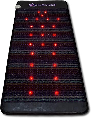 MediCrystal Infrared Heating Pad with 7 Natural Crystals - Pro Biomat with Far Infrared Heat, Photon Red & NIR Lights, Magnets & Negative Ions - XL Heating Pad 72" L x 32" W