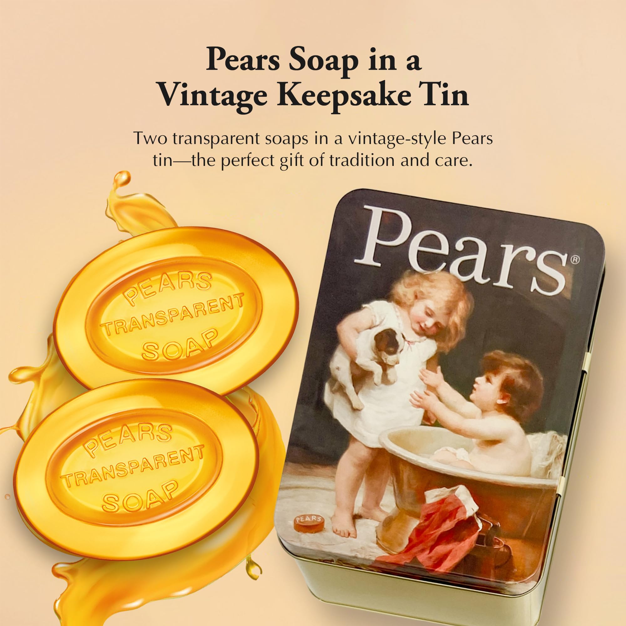 Amazon.com : Pears Soap Gift Set, Vintage Tin with 2 Transparent 