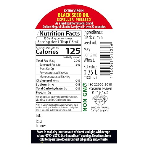 Miniatura 3 de Aceite de semilla negra prensado en frío botella de vidrio de 11.83 onzas de Ucrania  Aceite de cocina de semillas de comino negro para sopas,