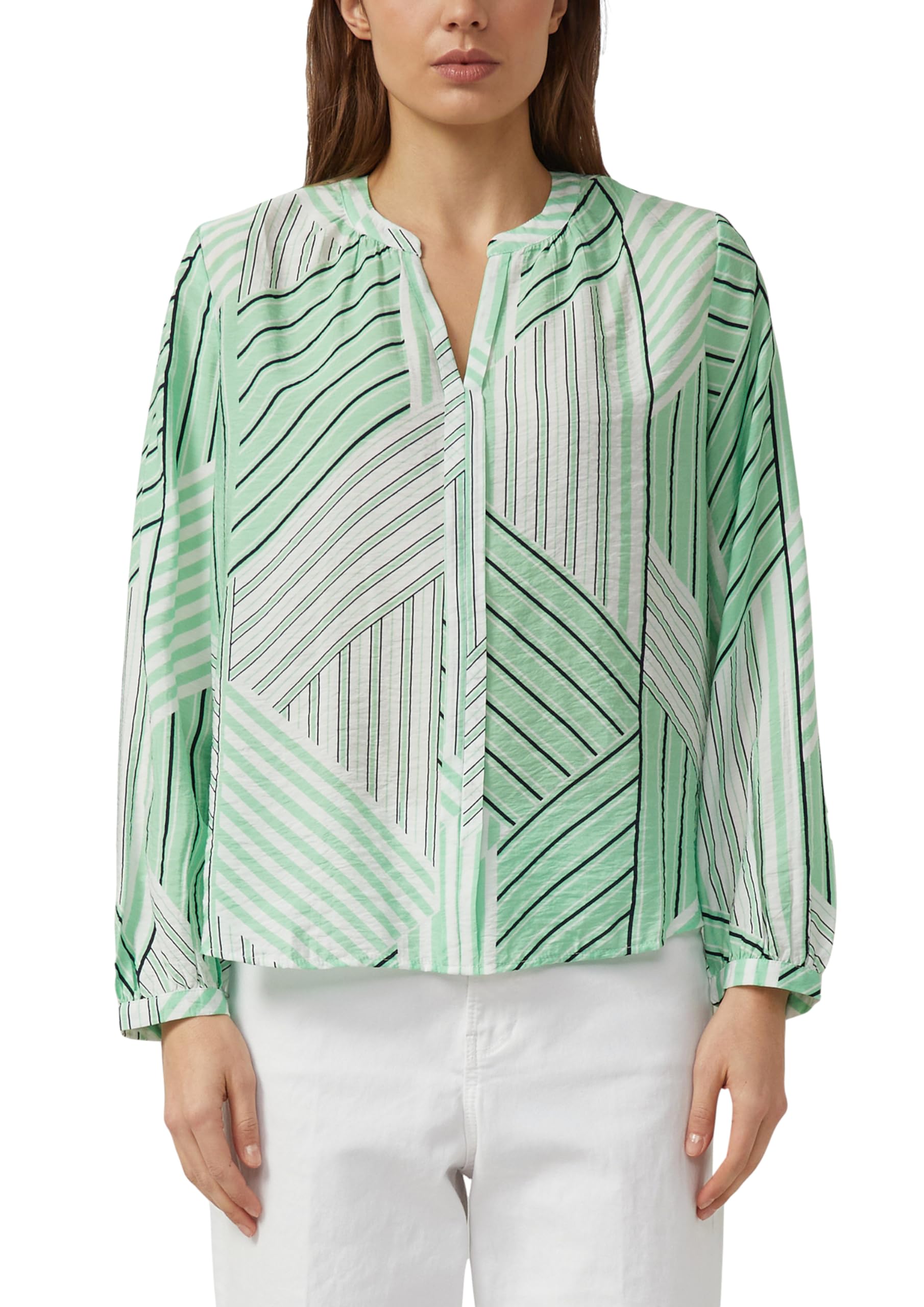 s.Oliver Viskosebluse mit Raffung und All-Over-Print