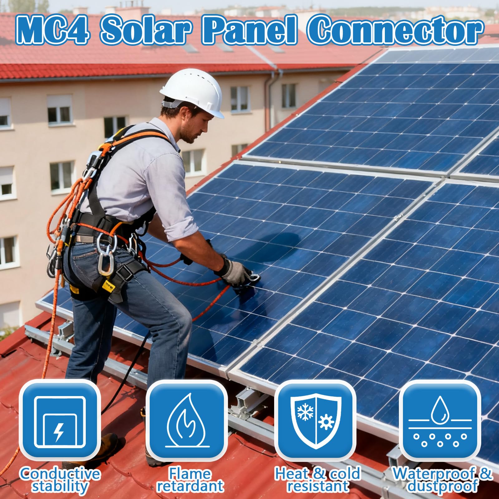 100 connettori per pannello solare, IP67, 1000 V, 30 A, connettore impermeabile maschio femmina con 2 chiavi, 50 paia di connettori solari multi-contatto