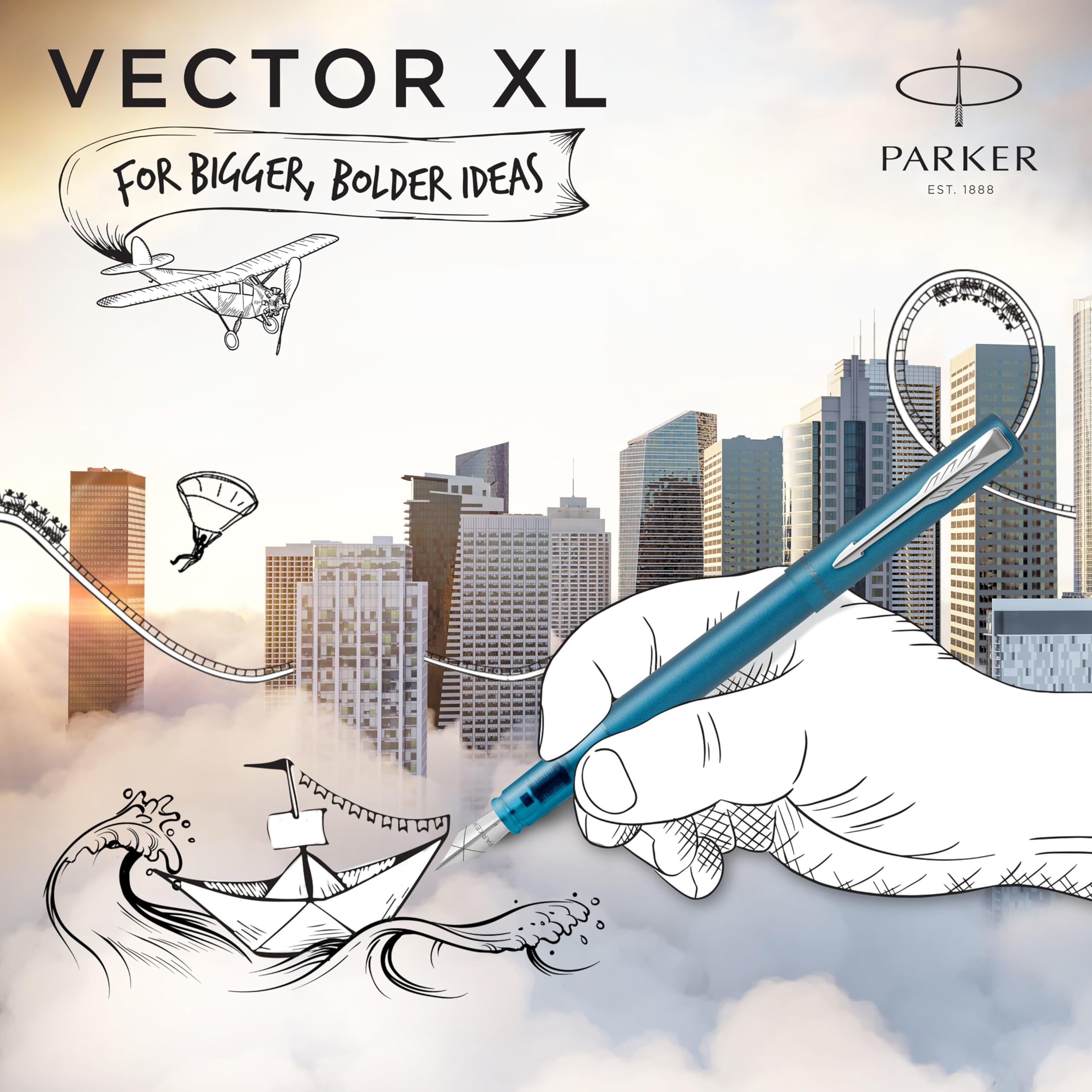 PARKER Dolma kalem Vector XL Matte Teal M Blue