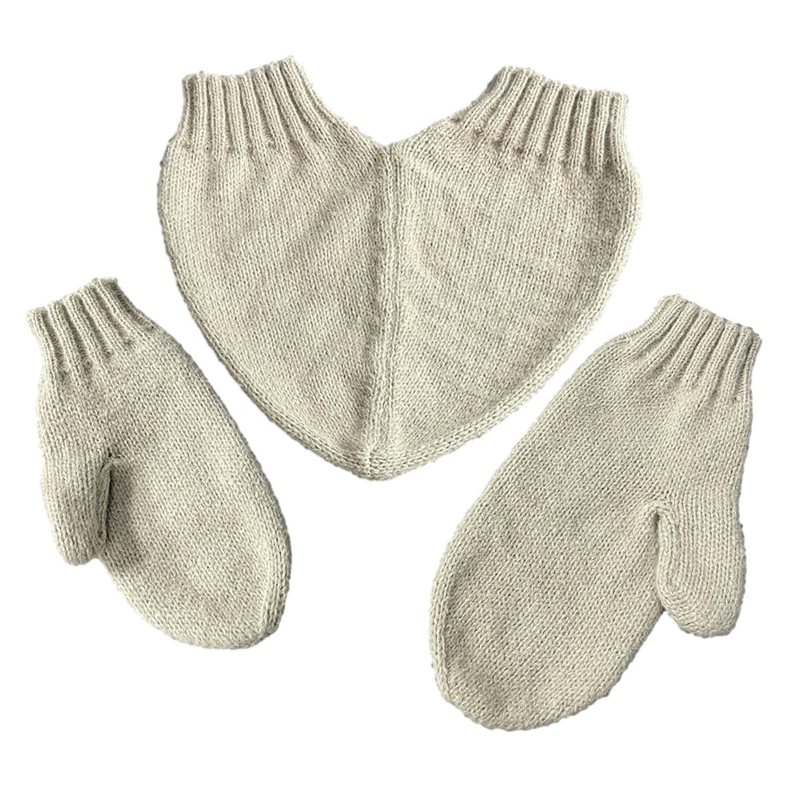 Nollam Unisex Gray Couple Gloves - Winter Warm Knitted Holding Hands Gloves, 2 Person Full Finger Mittens For Lovers