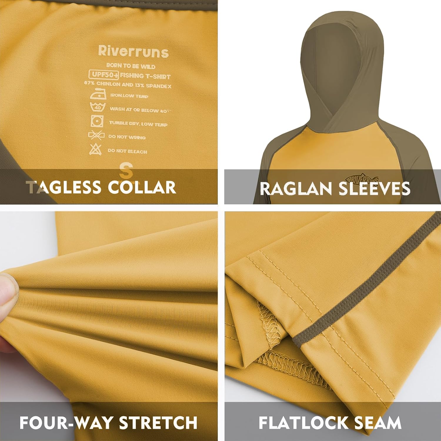 Riverruns UPF 50+ Sun Protection Hoodie Shirt Rash Guard Long Sleeve Shirt#1012 - Image 2