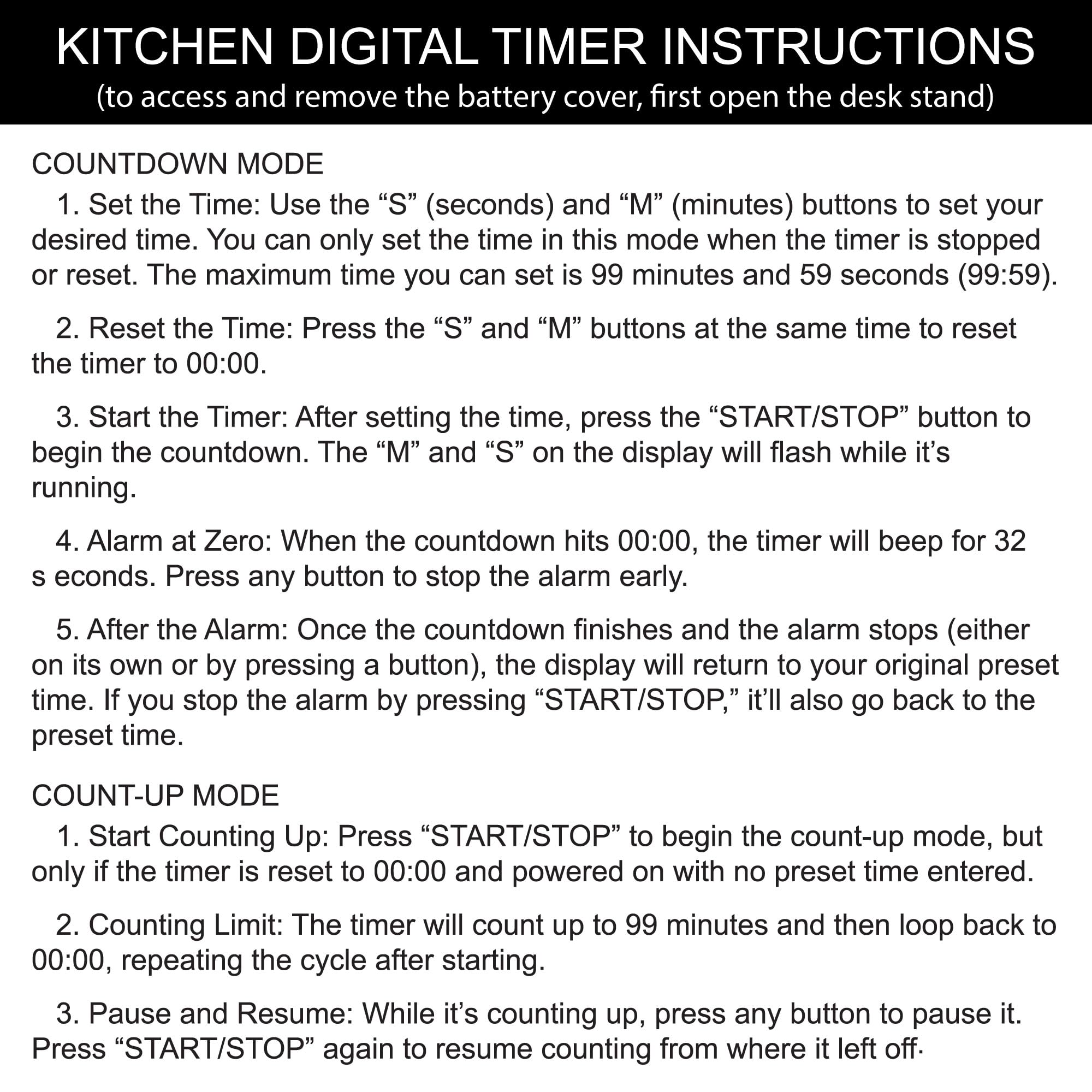 Temporizador digital de cocina de acero inoxidable de alta calidad, parte trasera magnética ultra fuerte, soporte de escritorio plegable, configuración de un solo toque sin esfuerzo, alarma extra