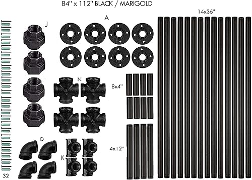 Miniatura 5 de SERENITA Perchero industrial de tubería barra colgante para armario montado en la pared multiusos