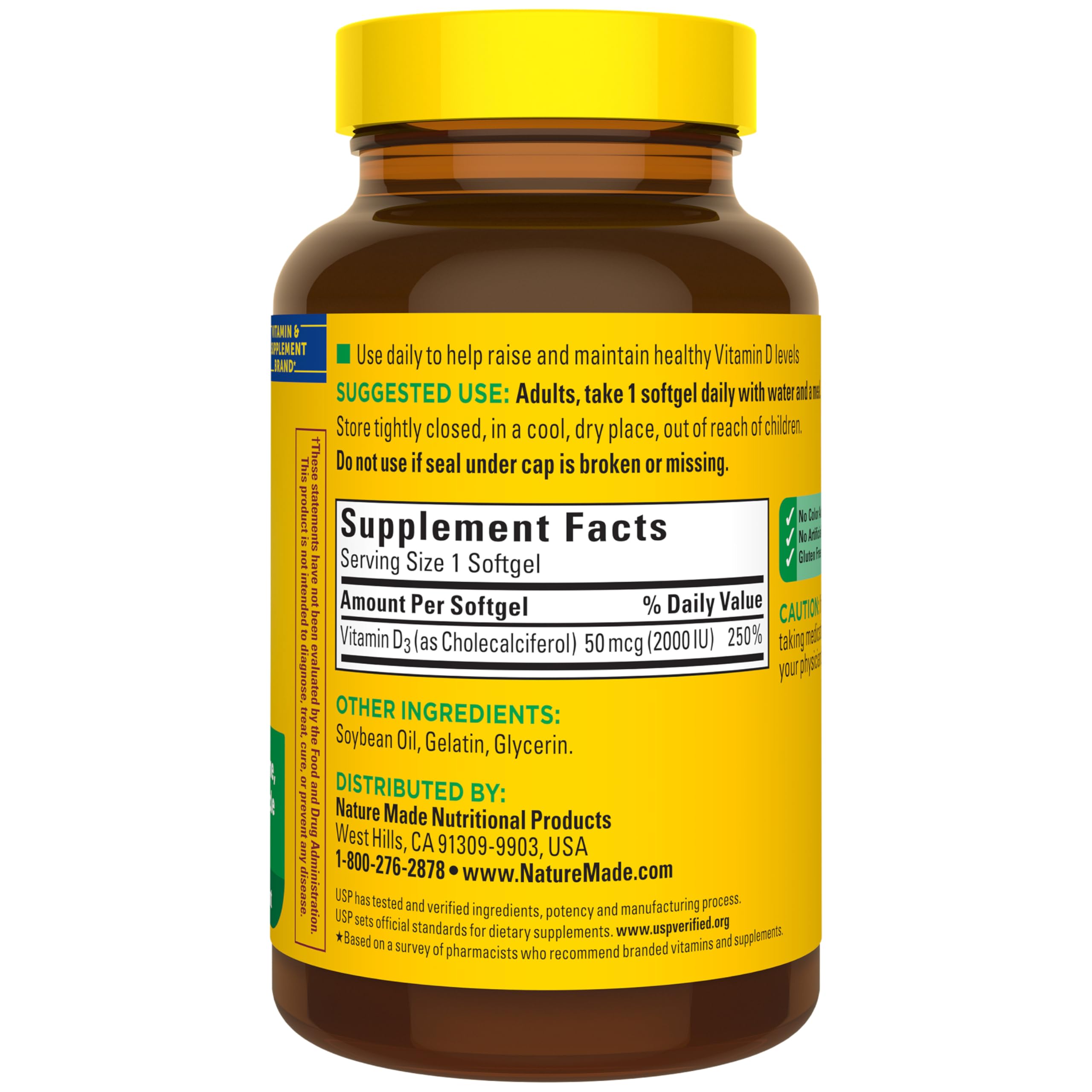 Nature Made Vitamin D3 2000 IU (50 mcg), 250 Vitamin D Softgels — Amazon image 7