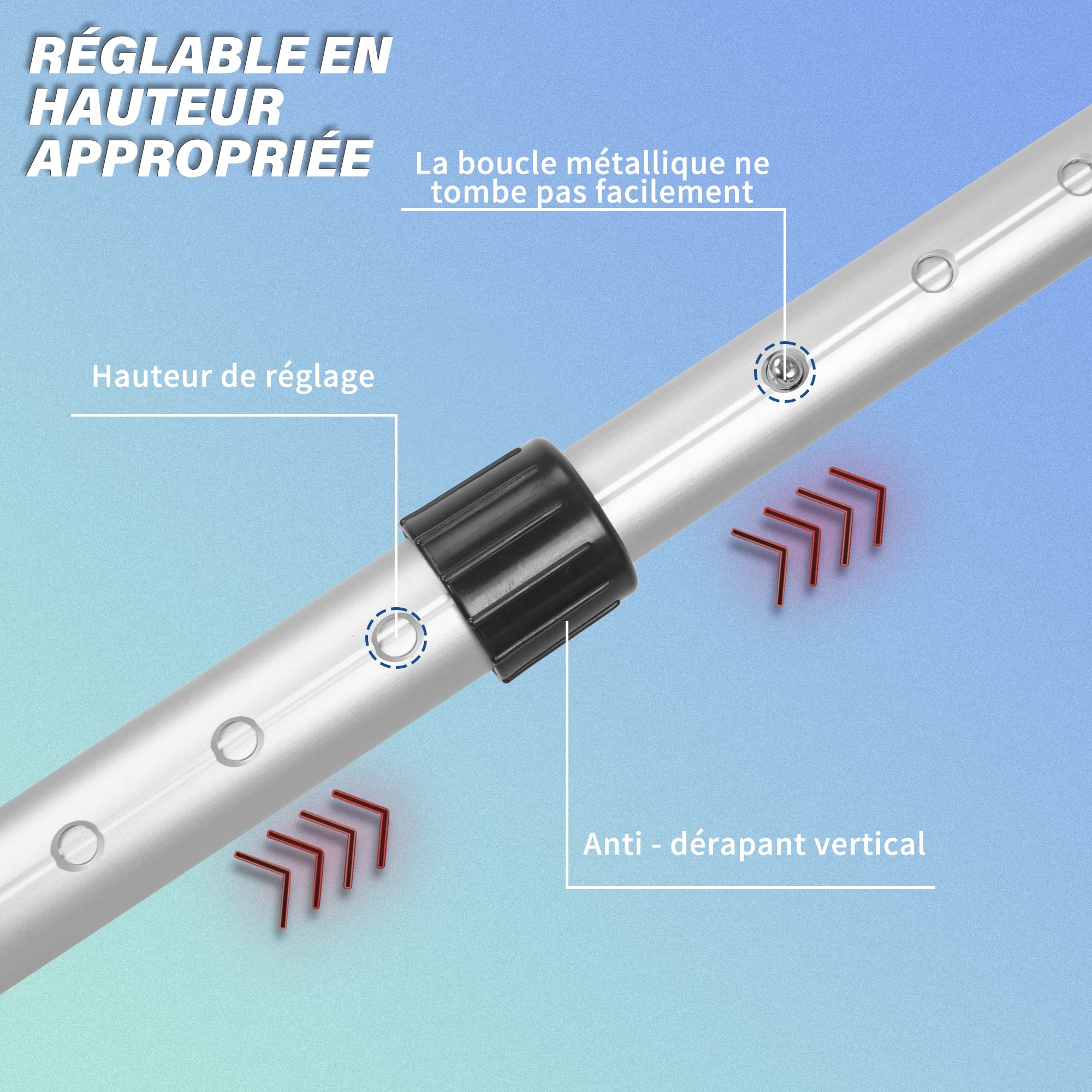 OUUTMEE Golf Reisetaschen Stützstange, Aluminium Golf Stützstange Sechseckig Schlagfestig Golf Reiseabdeckung Flexible Golf Club Travel Support Schutz Stick Bar