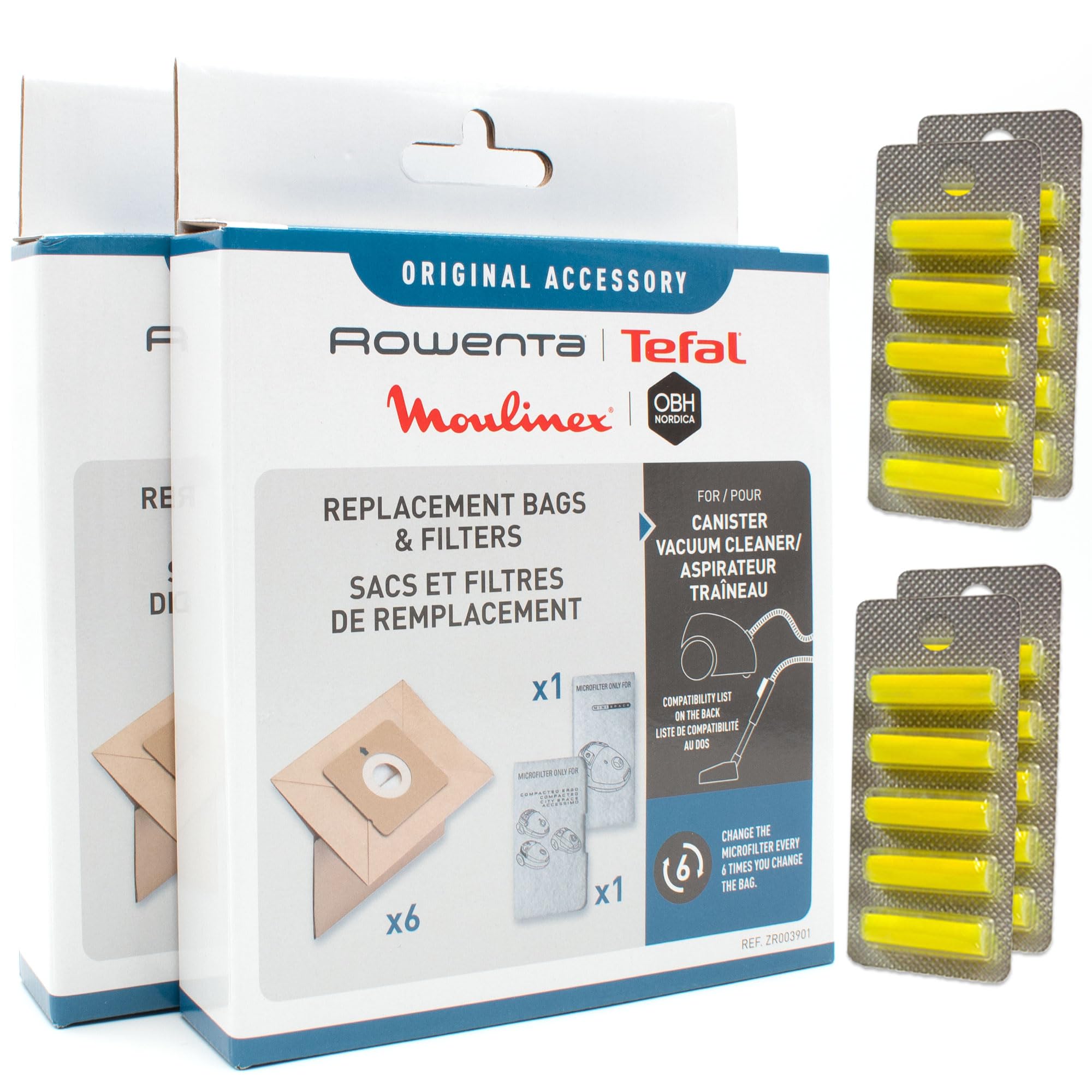 Set 12 Sacs Aspirateur + 2 Microfiltre + 20 Parfums Compatible avec Rowenta City Space RO245101/4Q0, City Space RO2451WA/4Q0 | 12 Sacs, Rafraîchisseur d'air, Accessoires, Pièces de Rechange