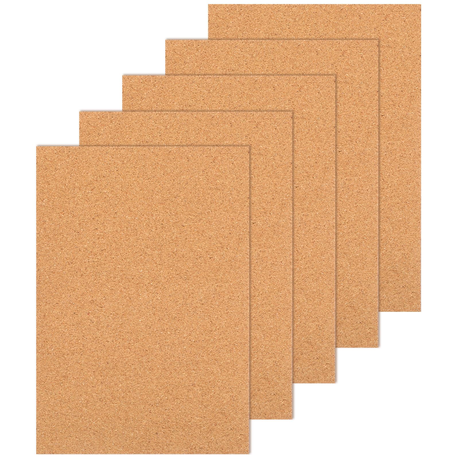 5 Packs Cork Board Tiles, Cork Bulletin Board Tiles for Walls Self-Adhesive Corkboards 12x8.3 Inches Bulletin Boards Squares for Home Office School Decor 1mm/0.04 Inches Thickness