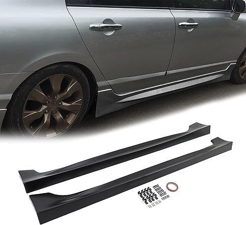Miniatura 5 de JMTAAT - Extensión de repuesto para faldones laterales compatible con Honda Civic 2006-2011 de 4 puertas, sedán, color negro, parte inferior