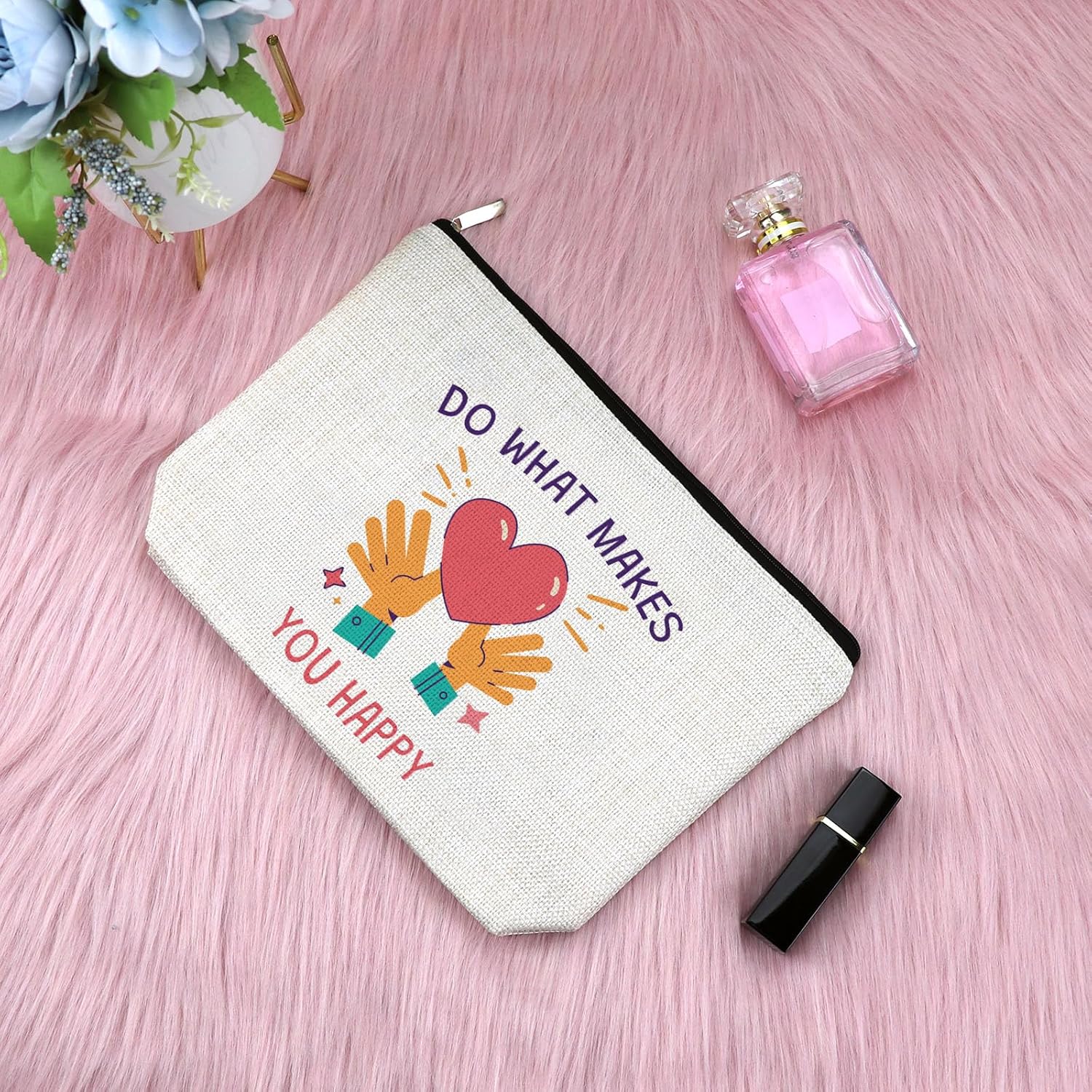 Inspirational Gifts for Women Makeup Bag Encouragement Present for Friends Mom Daughter Cosmetic Bag Inspirational Birthday Christmas Graduation Present Motivational Gifts for Women Travel Pouch - Image 3