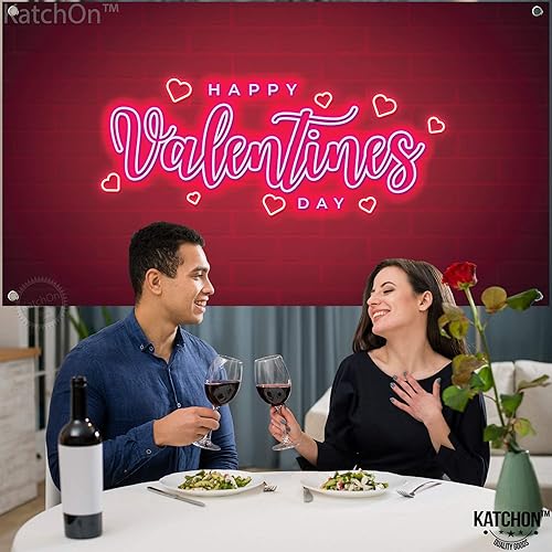 Miniatura 7 de KatchOn, Globos de corazón de oro rosa y rosa, paquete de 13, pancarta de feliz día de San Valentín, telón de fondo neón para decoraciones del día