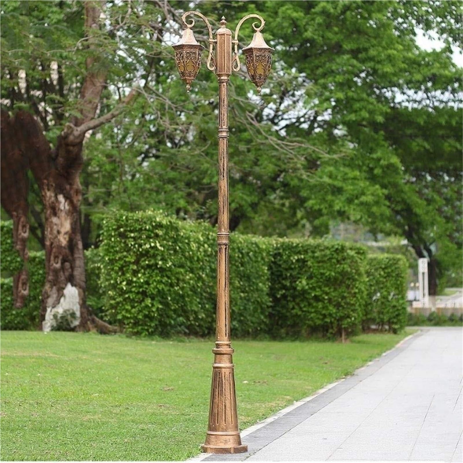 QUSYZD Solar Post Lights Outdoor Lamp Post Light, Lamp Post Lights Outdoor,2-Light Antique European Park Landscape Street Lamp Ip54 Waterproof Aluminum Metal Victoria,H2M