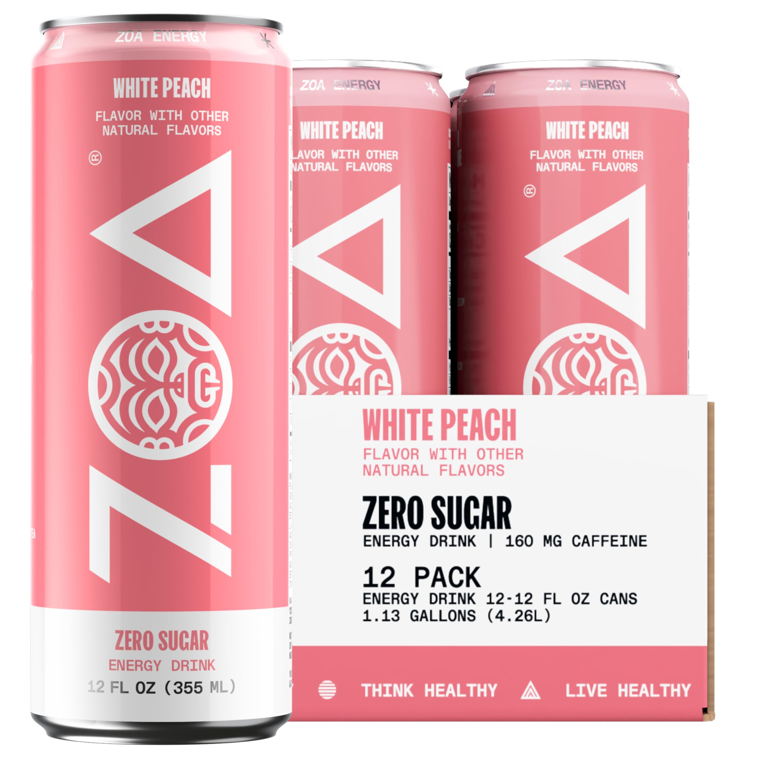 Amazon.com : ZOA Zero Sugar Energy Drinks - White Peach | Healthy