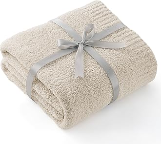 Bedsure Gentlesoft Beige Twin Blanket for Couch - Super Soft Cozy Fluffy Throw Blanket, Lightweight Warm Knit All Season Blankets for Bed Sofa, Mothers Day, Birthday Gifts for Women Men, 60x80 Inches